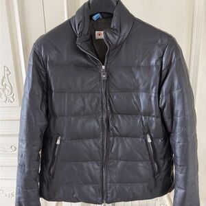 Borrelli Napoli Leather & Goose Down Jacket – Size 52 (US L) – Made in Italy